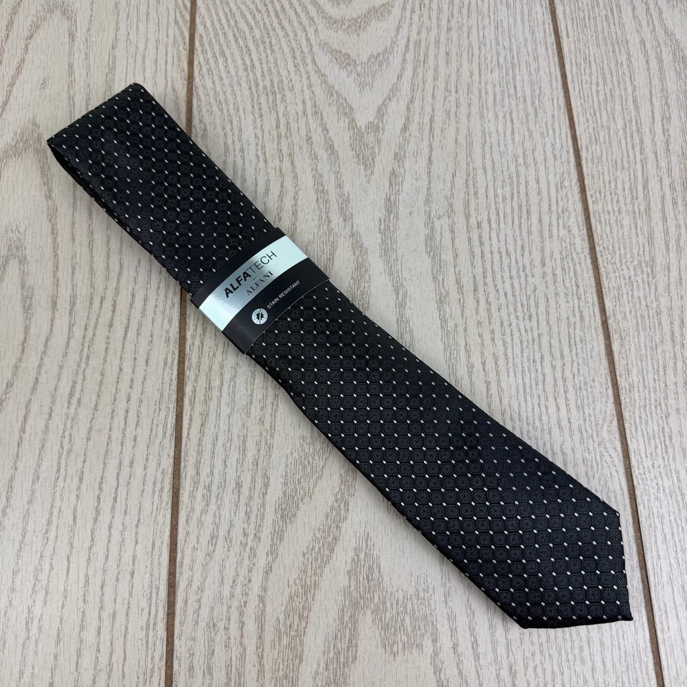 748 Alfani Men's Tie Morgan Mini 001 Black $55 Polyester